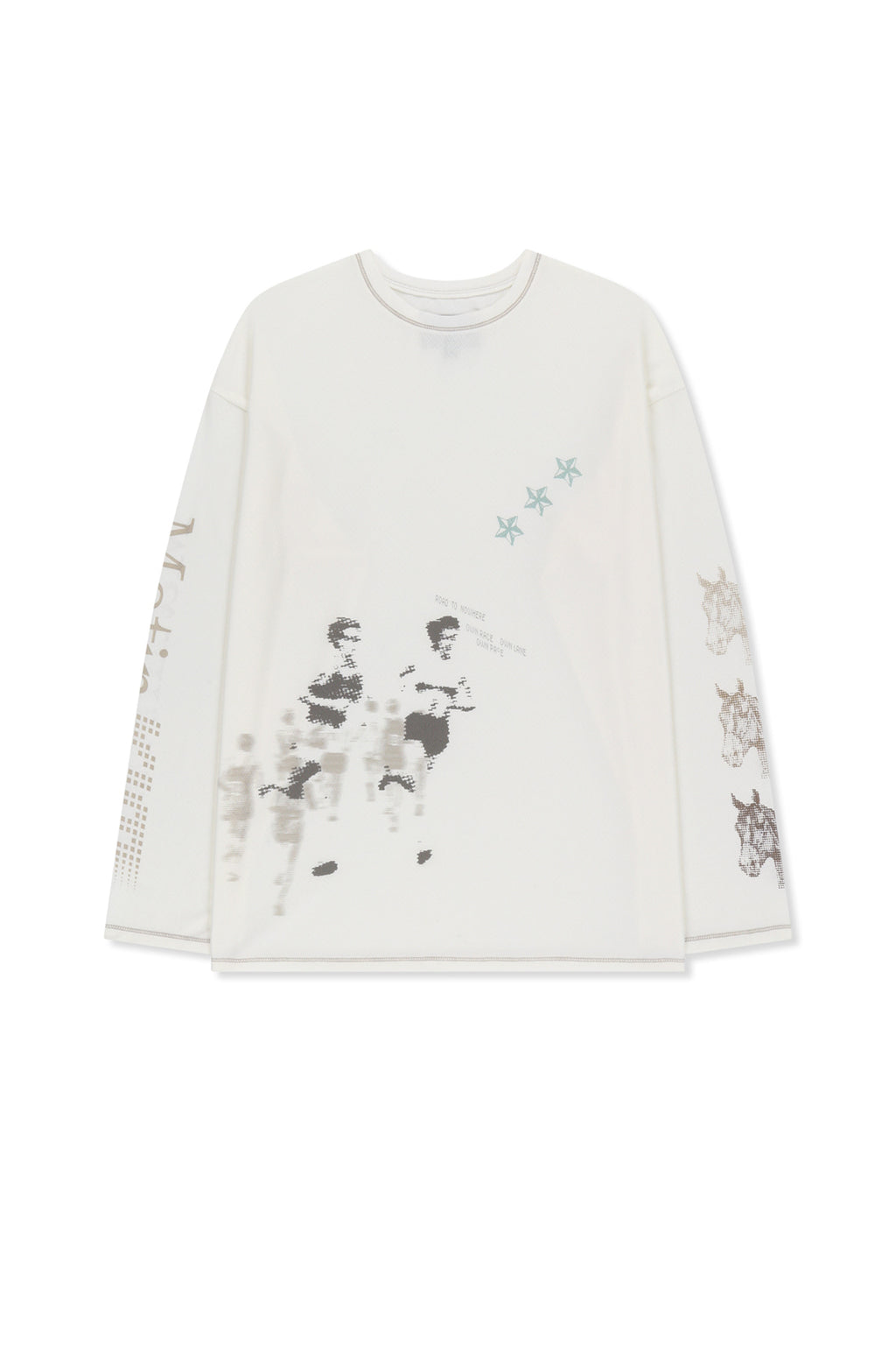Matin Kim - Matin Pace Graffiti Covered Top (Ivory) product image 1 | TRAB K-Fashion Australia