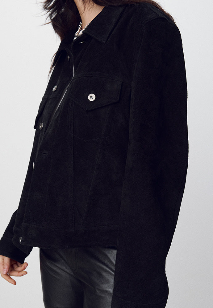 Tonywack - Suede Cropped Trucker (Black) product image 7 | TRAB K-Fashion Australia