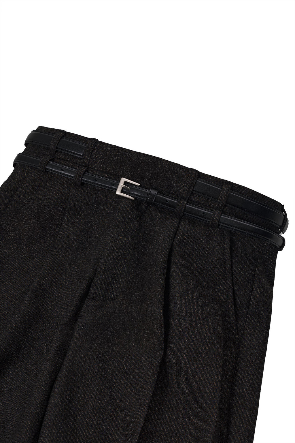 STU - Crease Double Belt Slacks (Brown) product image 19 | TRAB K-Fashion Australia