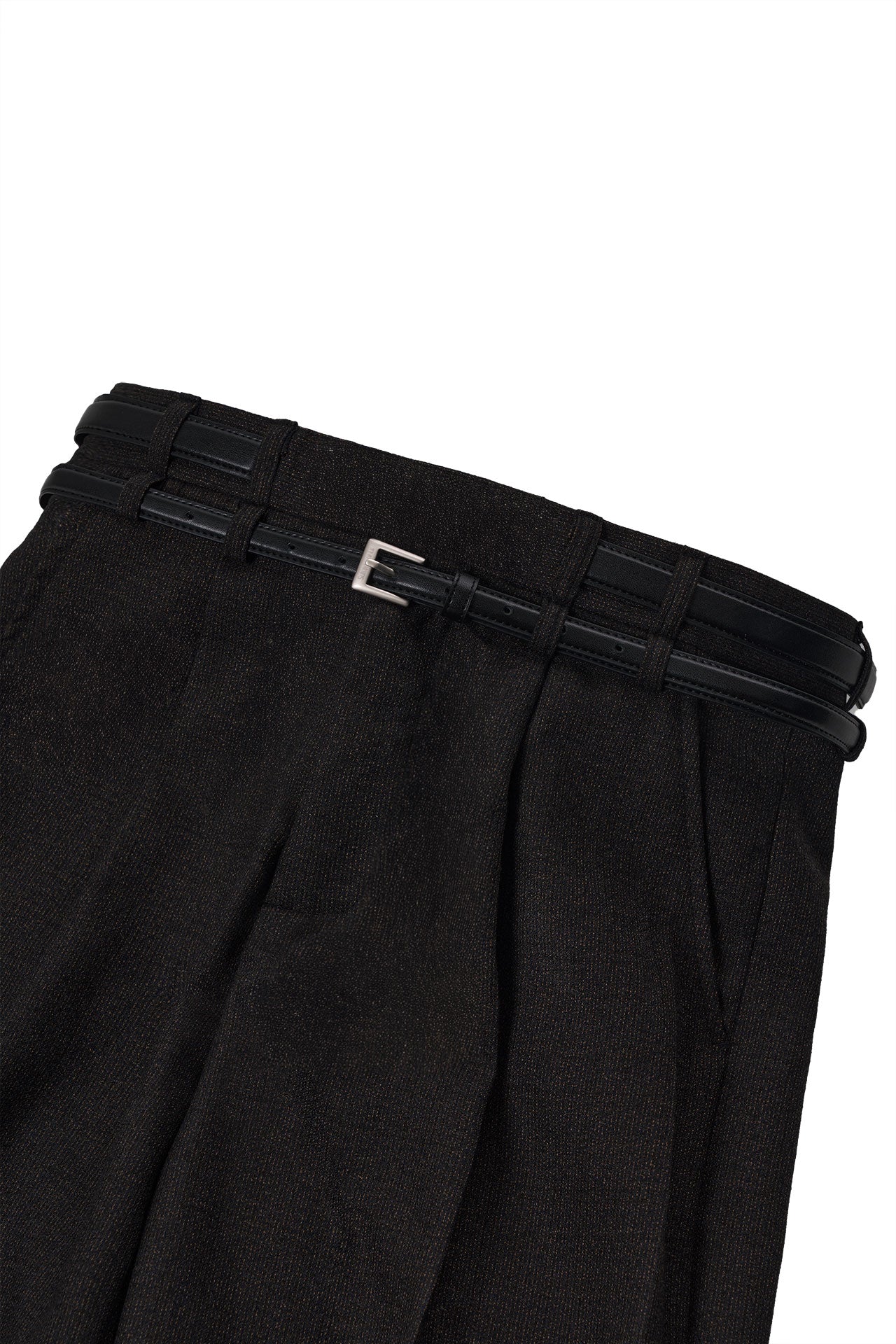 STU - Crease Double Belt Slacks (Brown) product image 19 | TRAB K-Fashion Australia