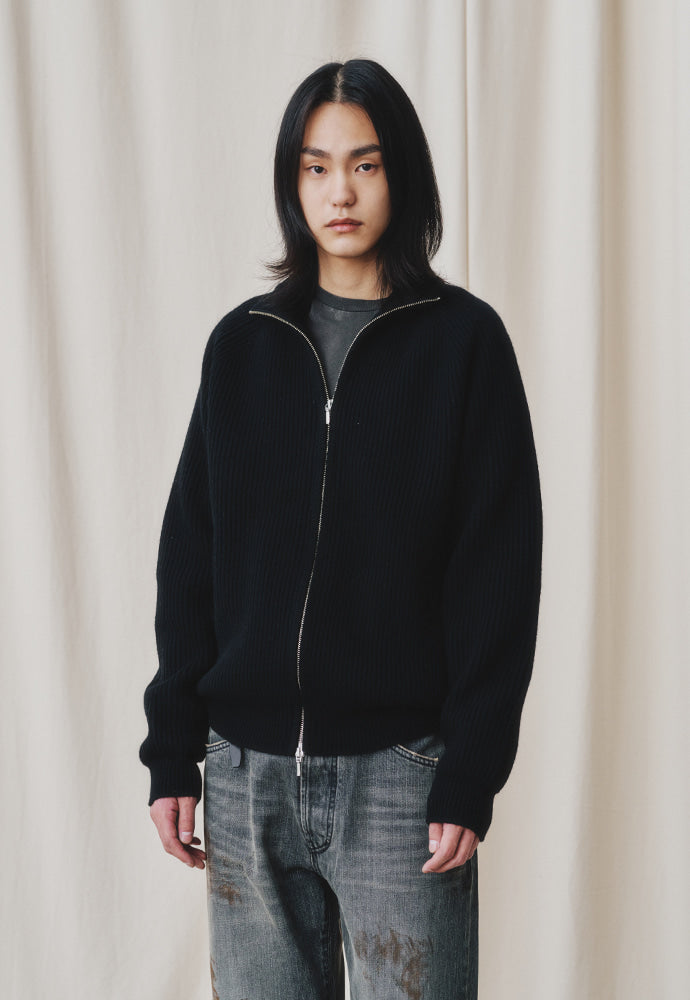 Art if acts - Cashmere Full Zip-up Jacket (Black) product image 6 | TRAB K-Fashion Australia