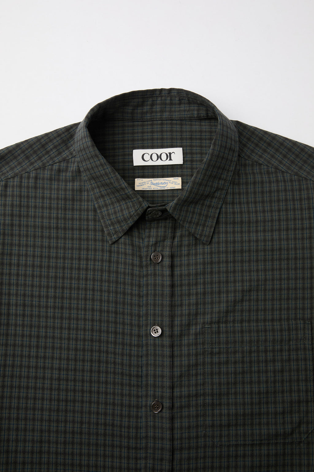 Coor - Plaid Seersucker Check Shirt (Green) product image 5 | TRAB K-Fashion Australia