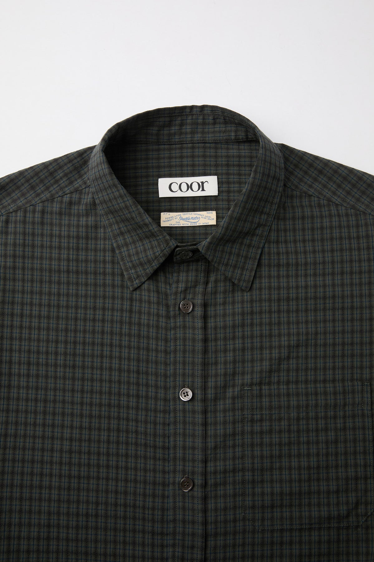 Coor - Plaid Seersucker Check Shirt (Green) product image 5 | TRAB K-Fashion Australia