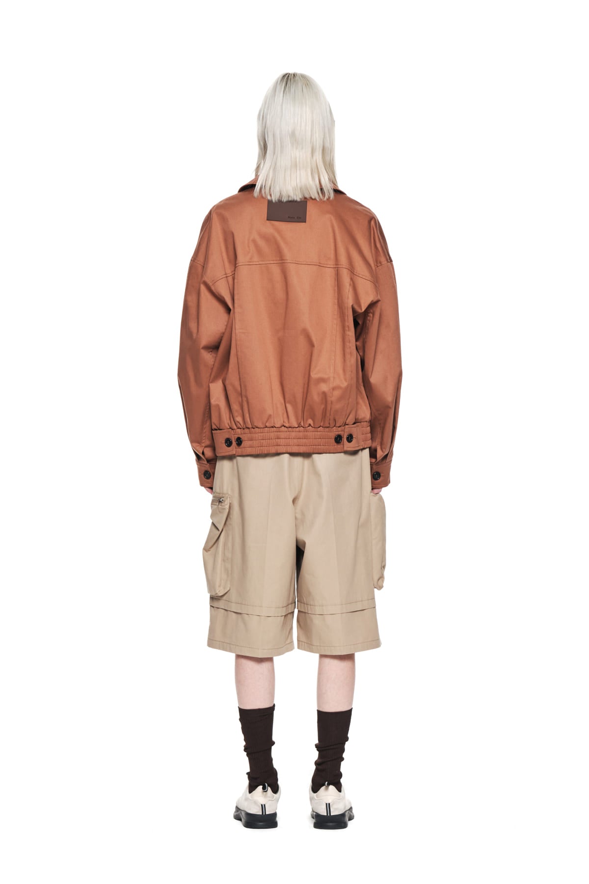 Matin Kim - Cotton Blend Collar Relaxed Bomber Jacket (Brown) product image 7 | TRAB K-Fashion Australia