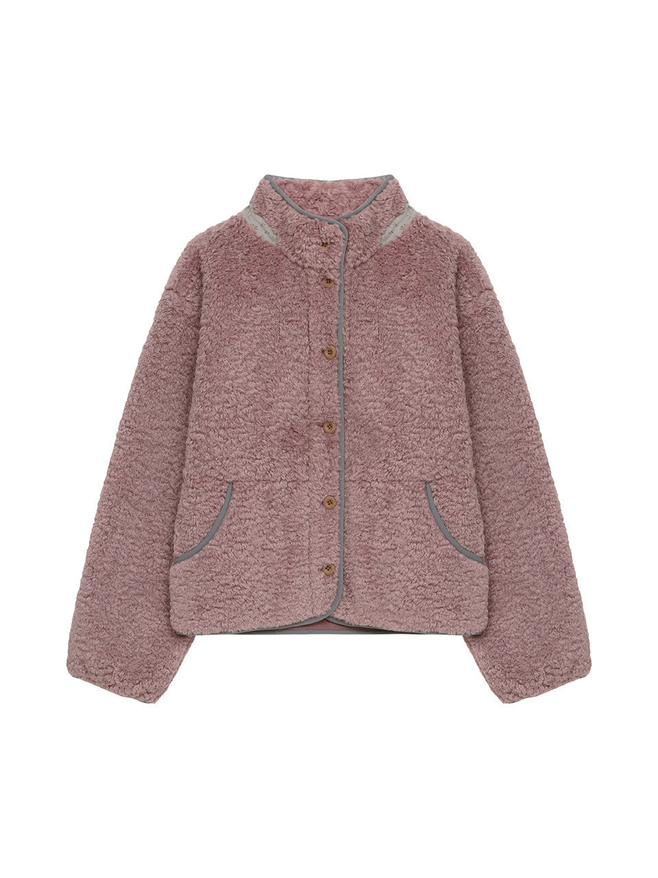 Margarin Fingers - Floral Point Fleece Jacket (Smoke Pink) product image 2 | TRAB K-Fashion Australia