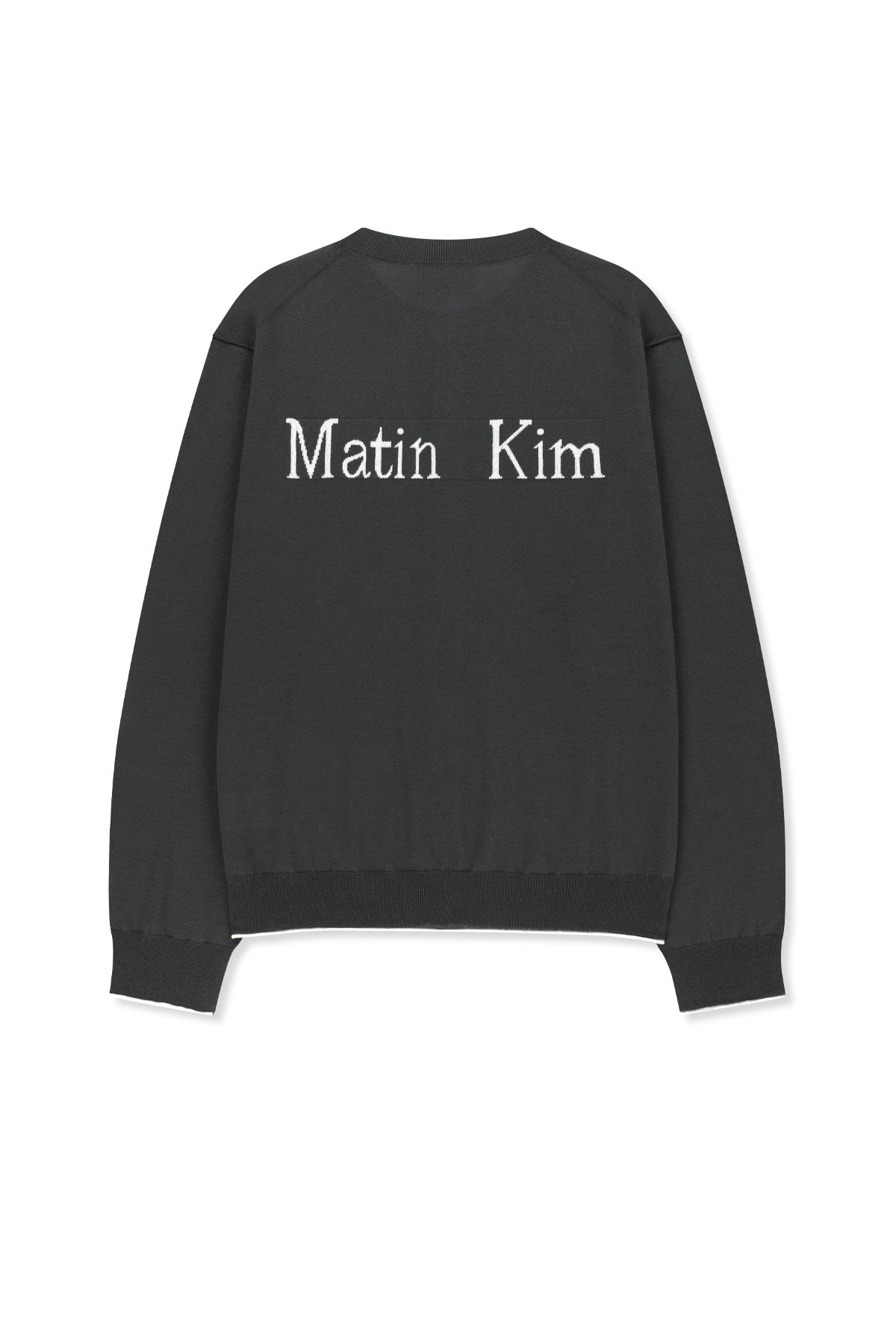 Matin Kim - Back Logo Sheer Cardigan (Charcoal) product image 2 | TRAB K-Fashion Australia