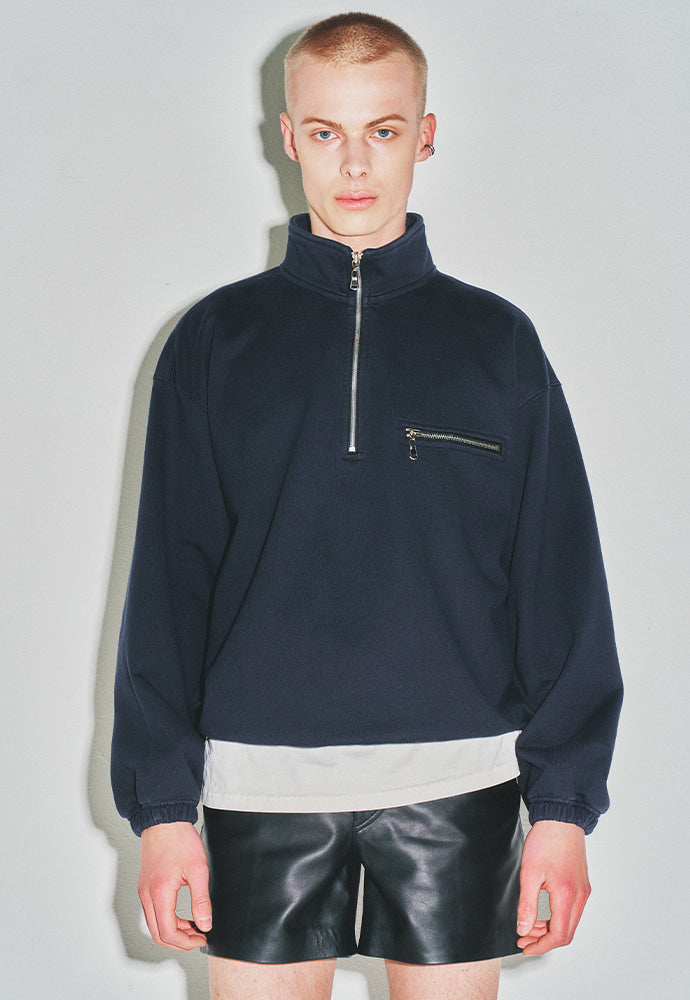 Tonywack - Extra Heavy Sweat Half Zip-Up (Navy) product image 6 | TRAB K-Fashion Australia