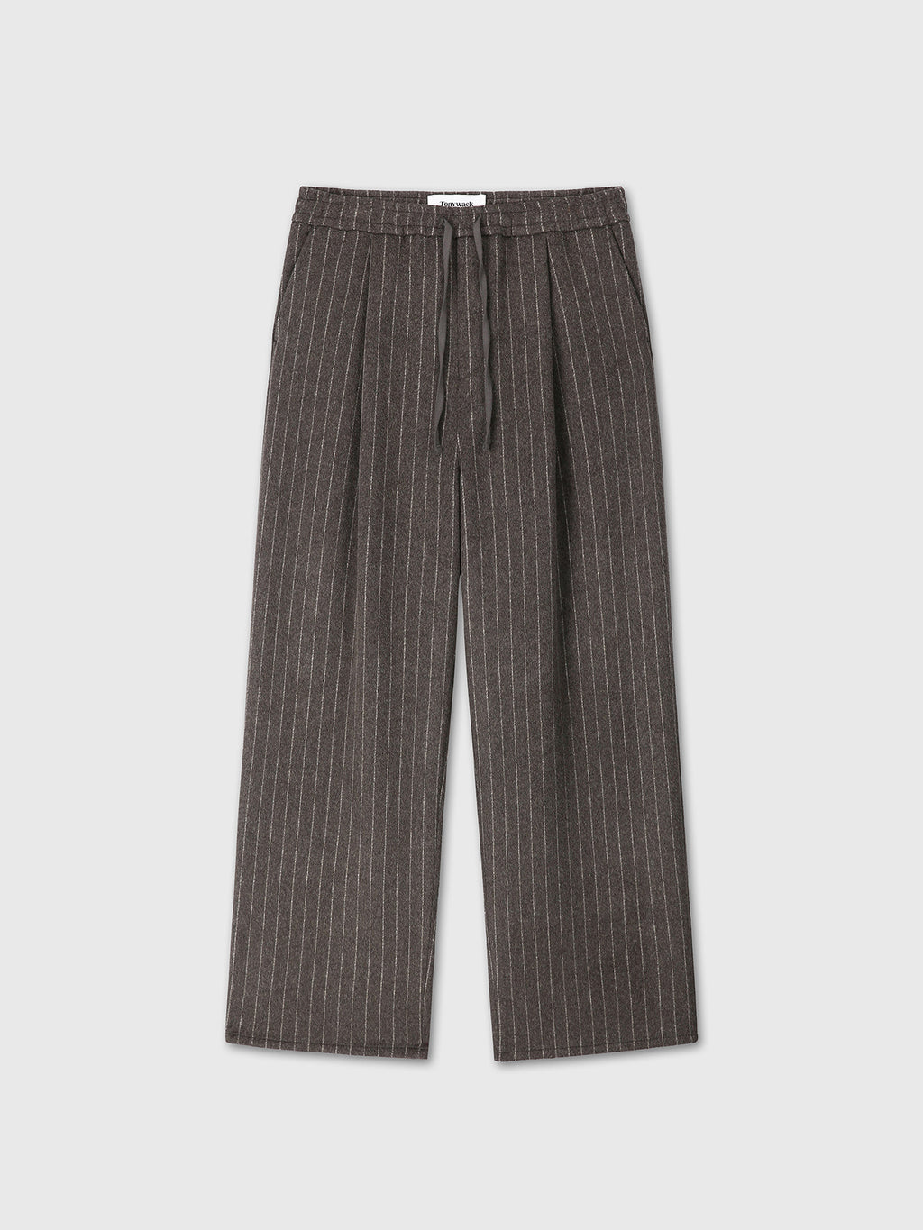 Tonywack - Wool Wide-Leg Banding Trousers (Brown Stripe) product image 7 | TRAB K-Fashion Australia