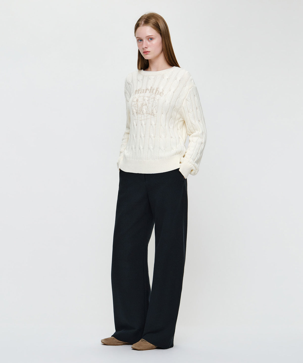 Marithe & Francois Girbaud - Wool-like Slacks (Charcoal) product image 3 | TRAB K-Fashion Australia