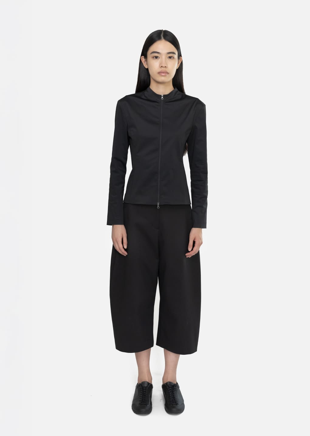 Amomento - Slim Fit Zip Up Jumper (Black) product image 2 | TRAB K-Fashion Australia