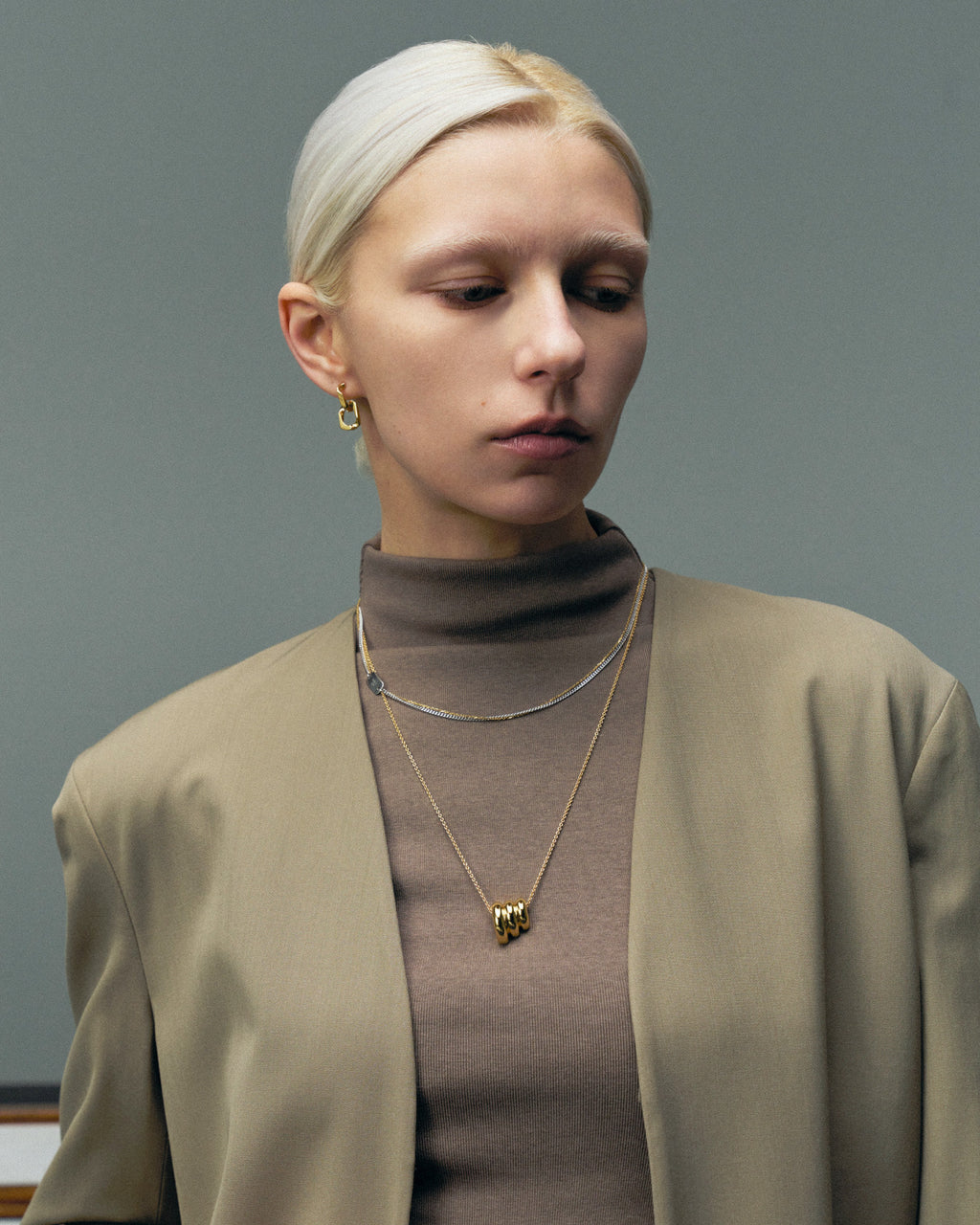 Numbering - Double Layer Chain Necklace with Plate #7850 product image 2 | TRAB K-Fashion Australia
