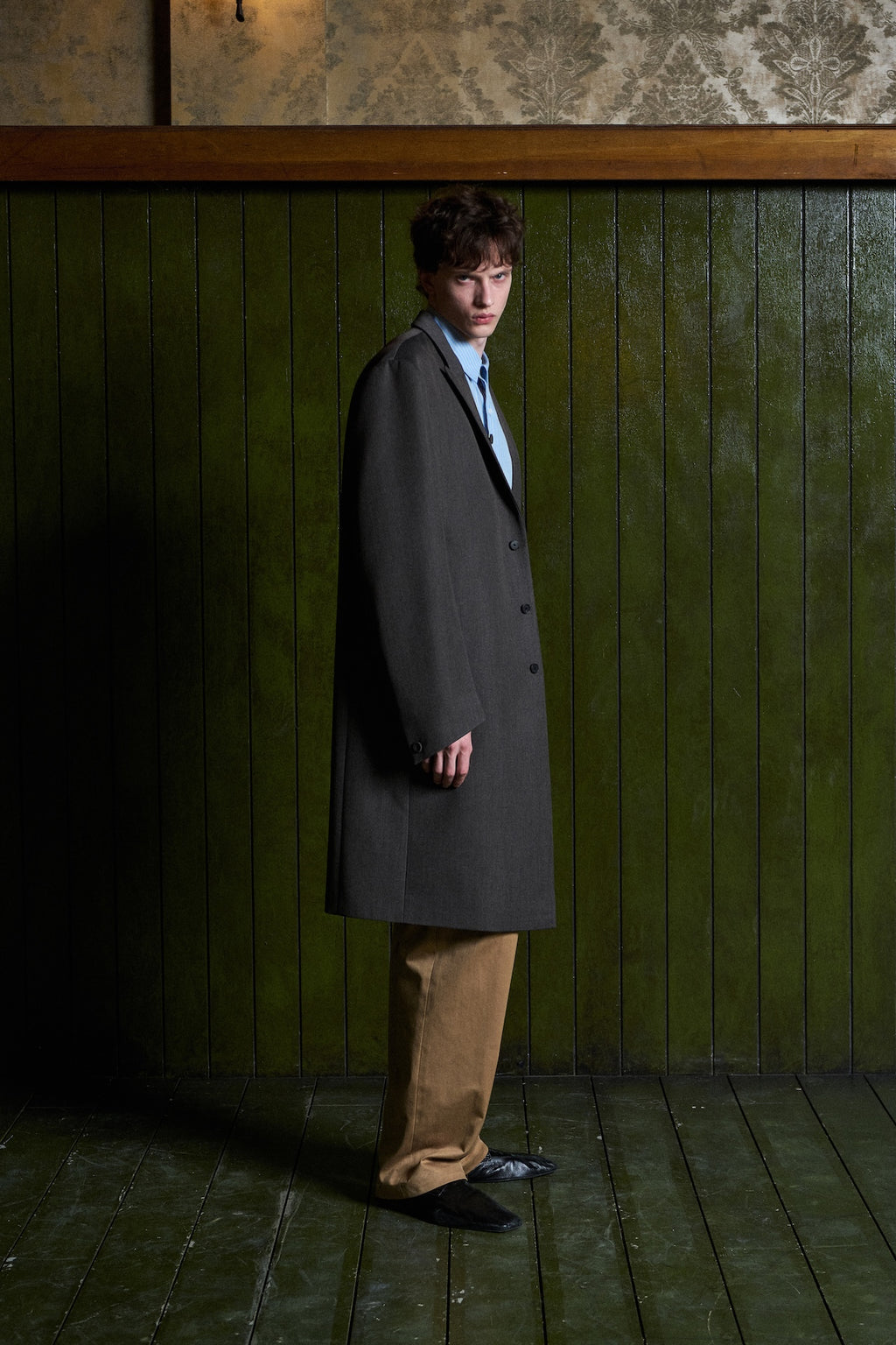 STU - Slanted 3 Button Wool Single Coat (Grey) product image 10 | TRAB K-Fashion Australia