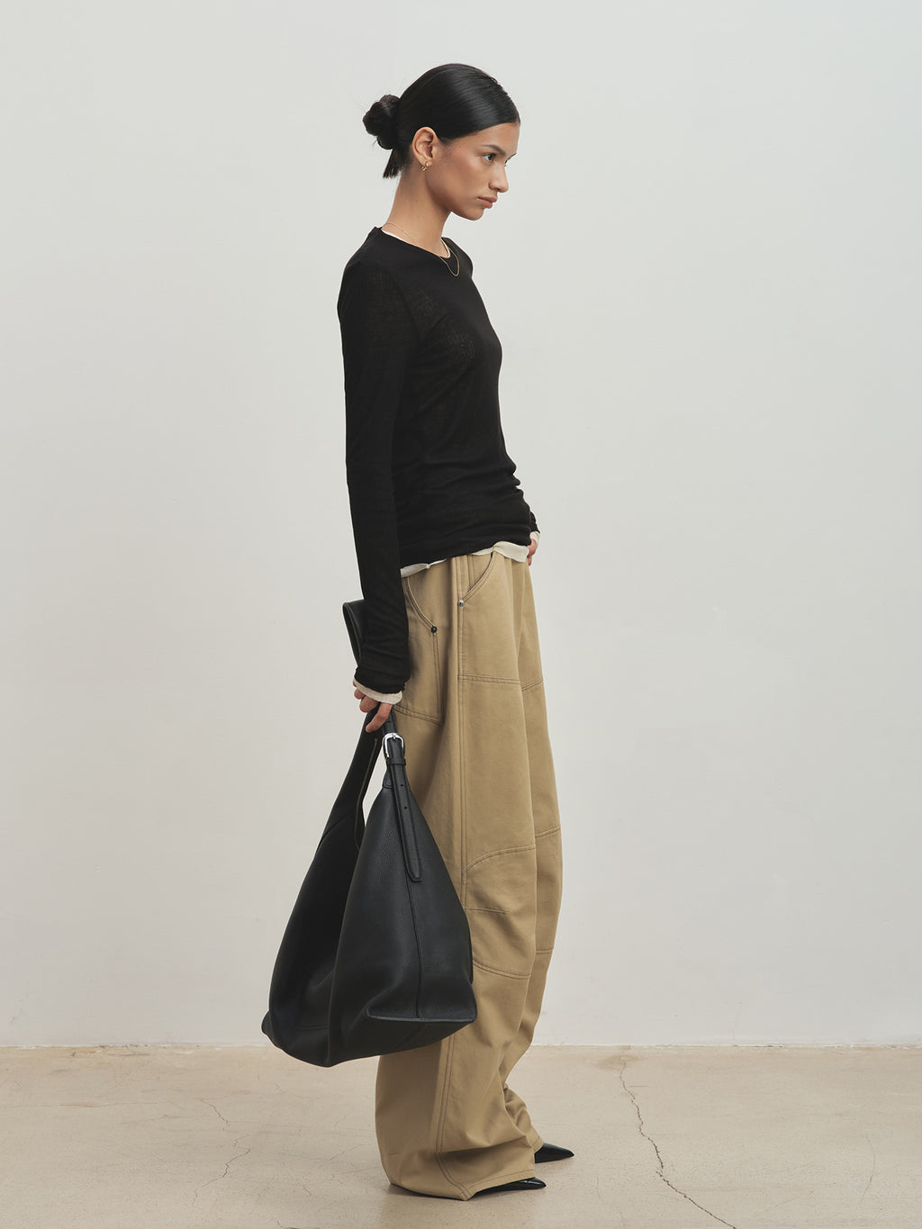 Tonywack - Wide-Leg Cotton Work Pants (Beige) product image 3 | TRAB K-Fashion Australia