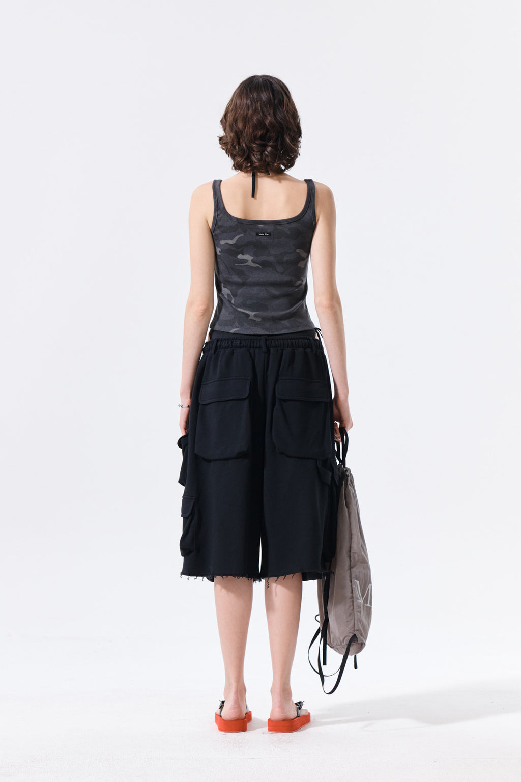 Matin Kim - Square Neck Cropped Tank Top (Charcoal) product image 8 | TRAB K-Fashion Australia