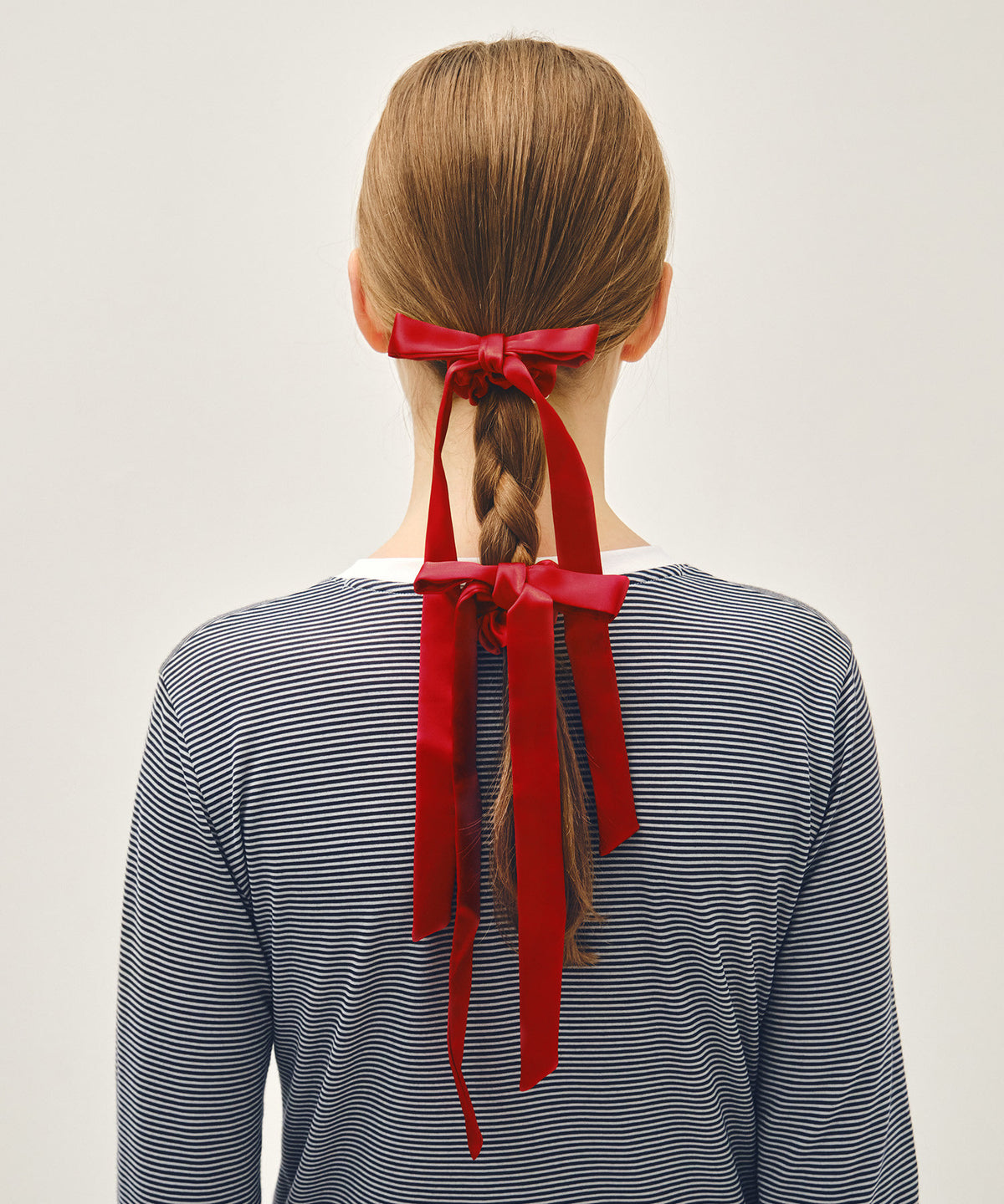 Marithe & Francois Girbaud - Regular Logo Satin Hair Ribbon Scrunchie 2pack (Red) product image 4 | TRAB K-Fashion Australia