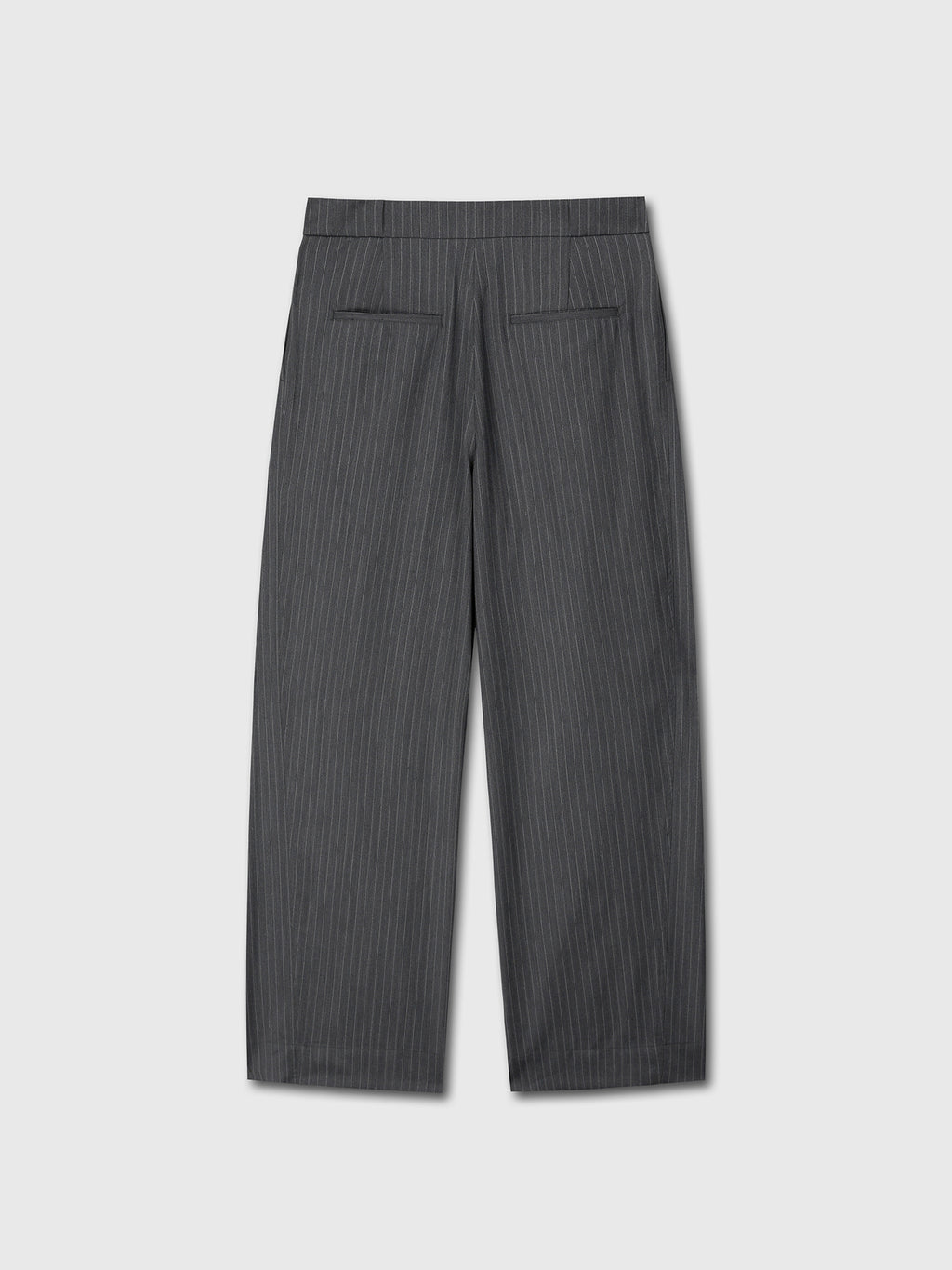 Tonywack - Striped Wool Double-Pleats Wide Trousers (Grey Pinstripe) product image 7 | TRAB K-Fashion Australia