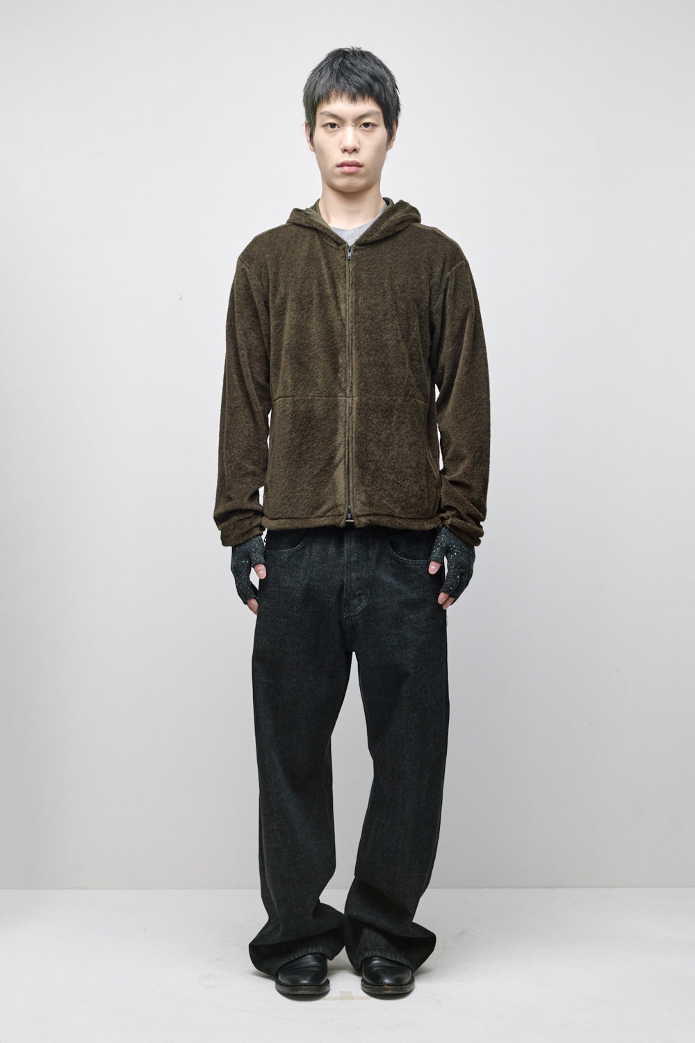 Hatchingroom - Fuzzy Mesh Hoodie (Khaki) product image 9 | TRAB K-Fashion Australia