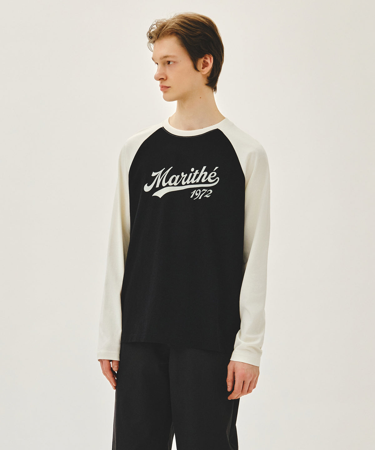 Marithe & Francois Girbaud - Sleeve Contrast Long Sleeve Tee (Ivory) product image 2 | TRAB K-Fashion Australia