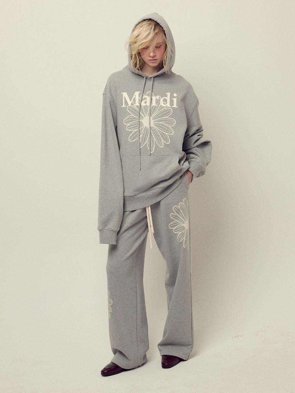 Mardi Mercredi - Jogger Pants Flower (Grey Ivory) product image 1 | TRAB K-Fashion Australia