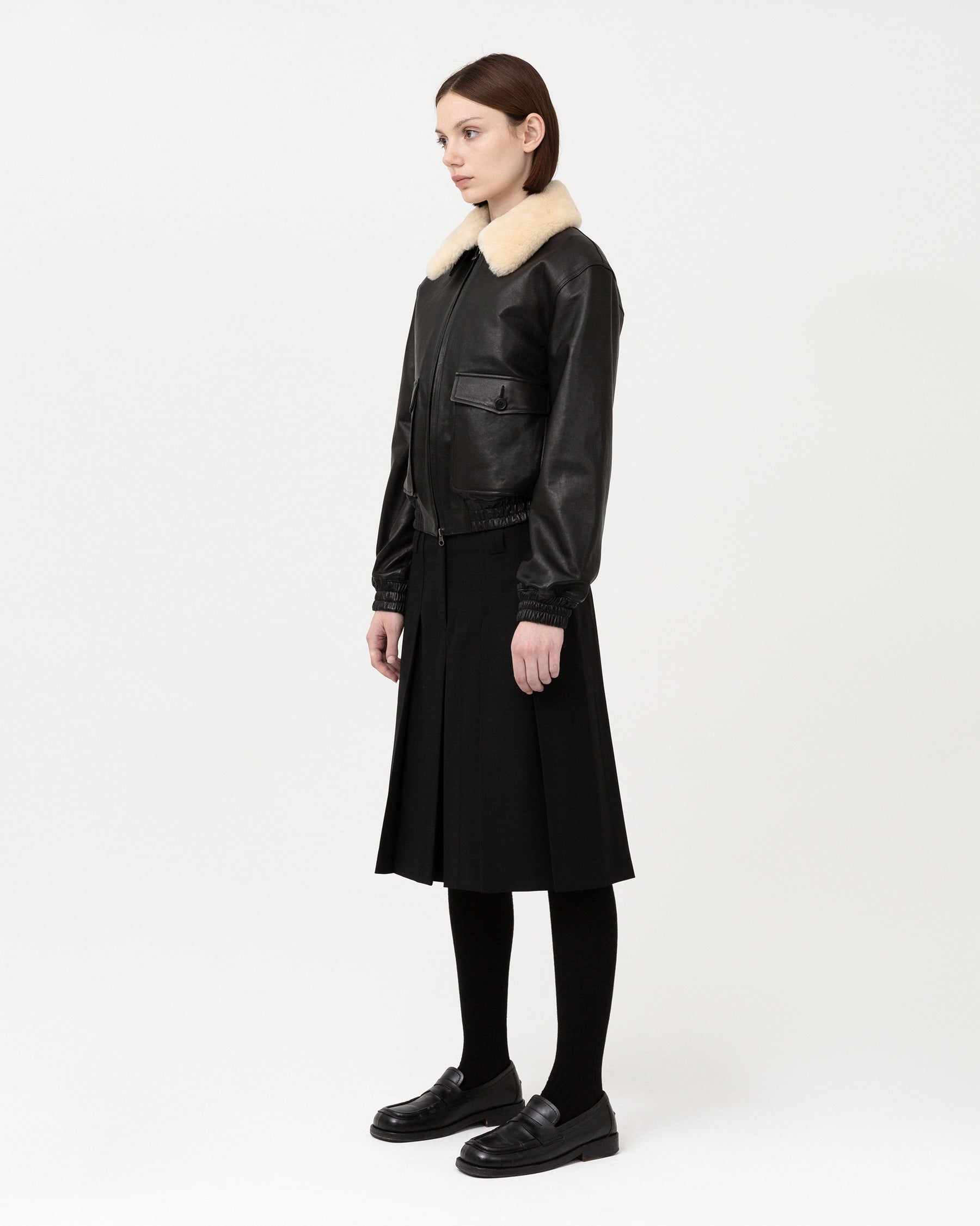 Brownyard - A-2 Leather Jacket (Black) product image 3 | TRAB K-Fashion Australia