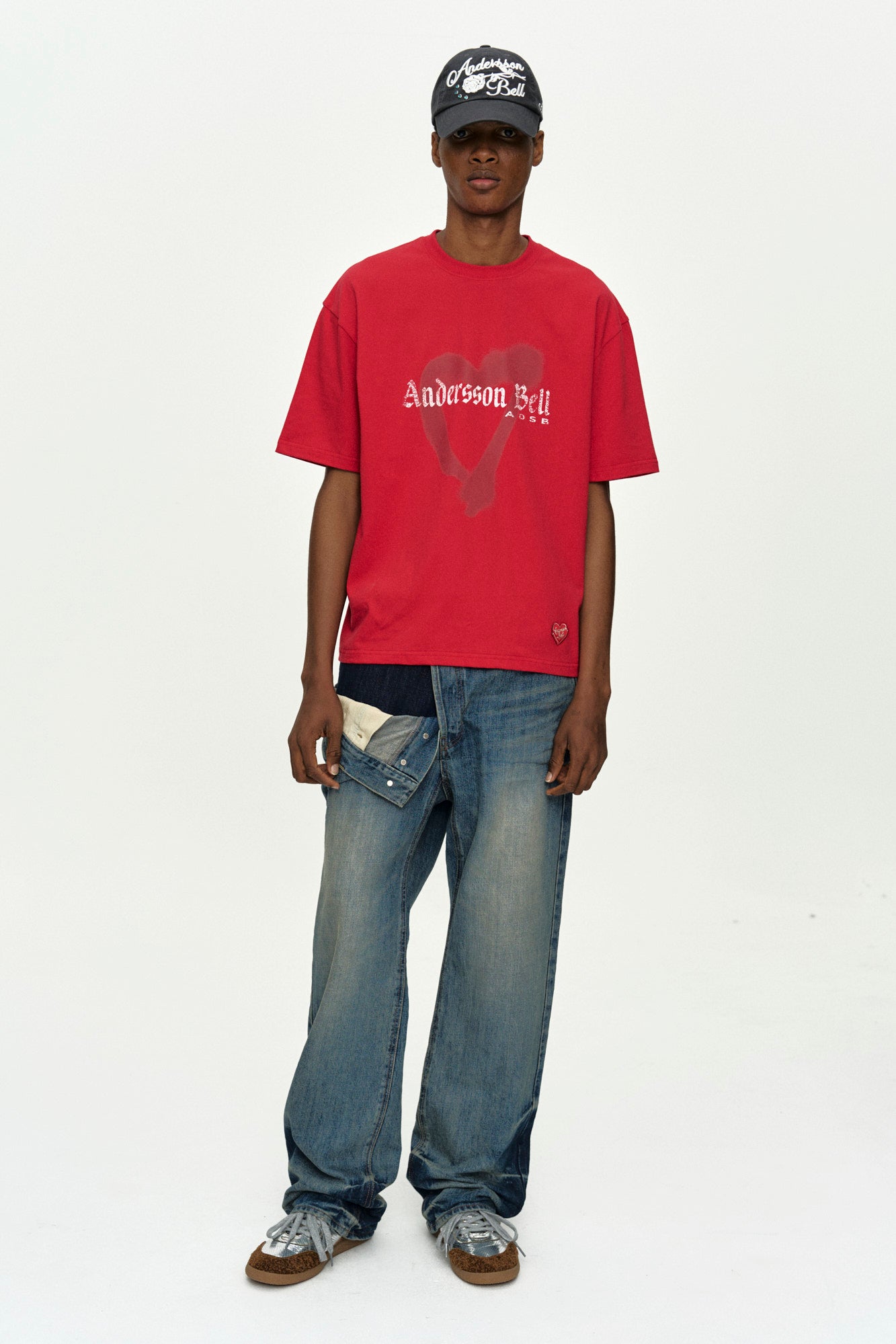 Andersson Bell - Unisex Asymmetric Layered Wide-Leg Jeans (Blue) product image 8 | TRAB K-Fashion Australia