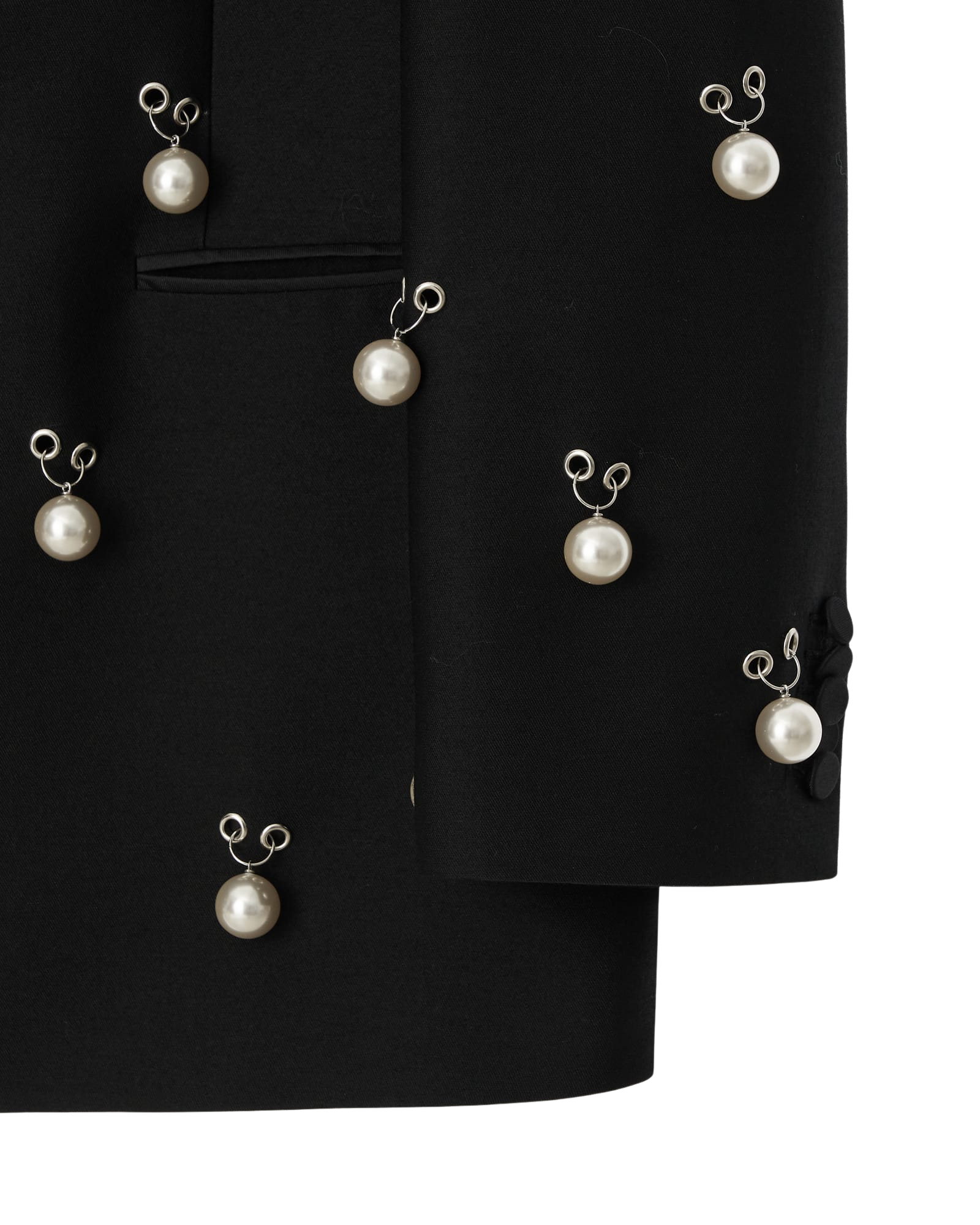 Kimhe Kim - Pearl Embellished Wool Silk Tuxedo Jacket (Black) product image 13 | TRAB K-Fashion Australia