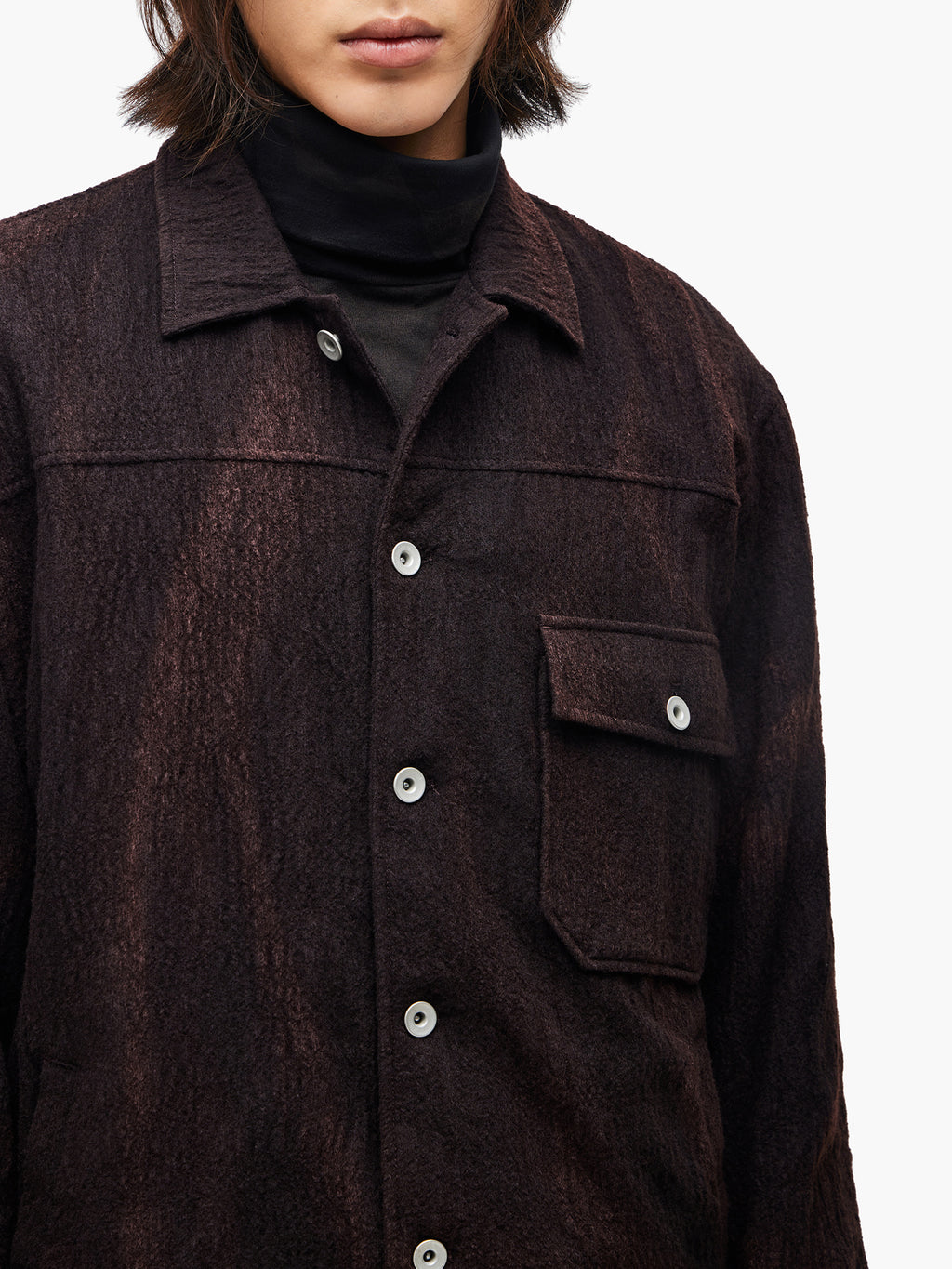 Jiyong Kim - Sun-Bleached Wool Trucker Jacket (Black) product image 6 | TRAB K-Fashion Australia
