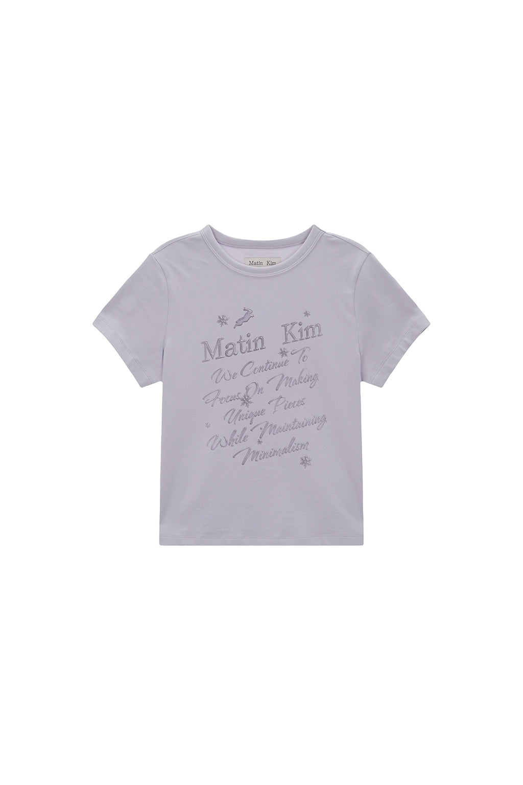 Matin Kim - Glow Printing Crop Top (Lilac) product image 1 | TRAB K-Fashion Australia