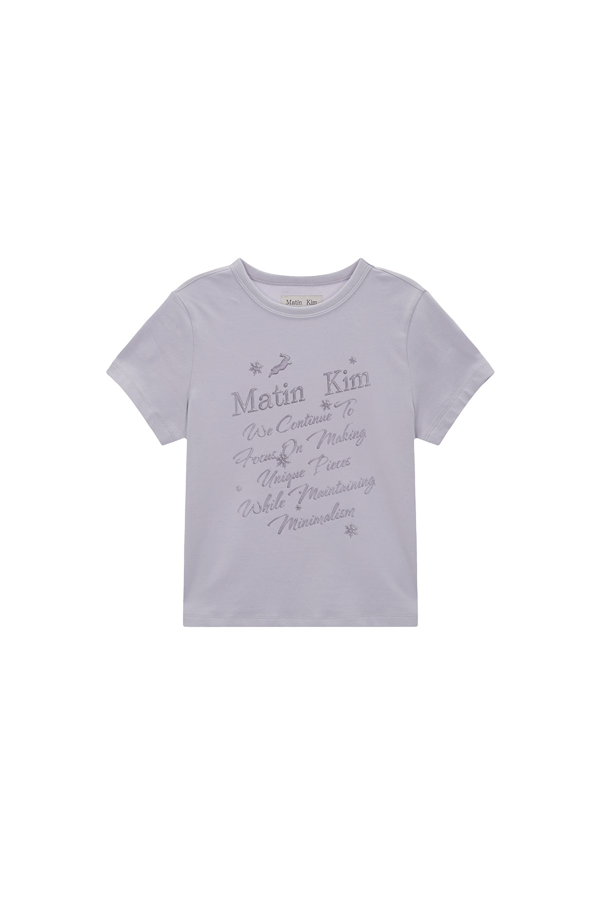 Matin Kim - Glow Printing Crop Top (Lilac) product image 1 | TRAB K-Fashion Australia