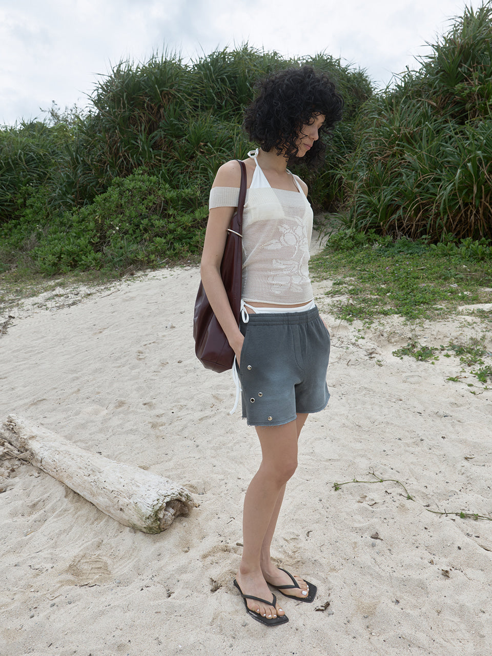 Kijun - Faded Stud Shorts (Charcoal) product image 4 | TRAB K-Fashion Australia