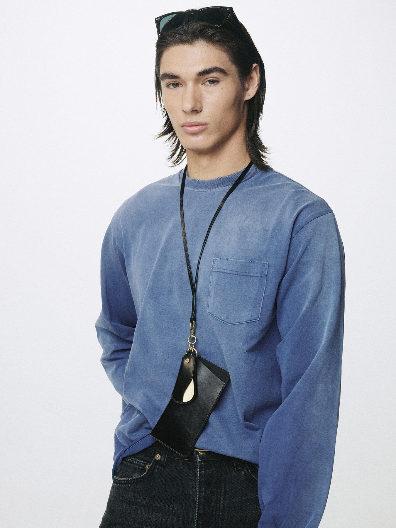 Tonywack - Garment Dyed Long Sleeve Crew (Faded Purple Blue) product image 5 | TRAB K-Fashion Australia