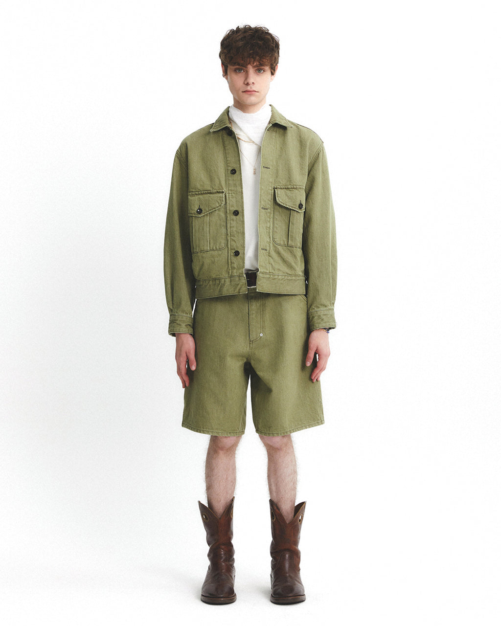 Eastlogue - Carpenter Shorts (Olive Denim) product image 1 | TRAB K-Fashion Australia