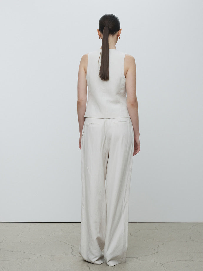 Tonywack - Linen Tailored Vest (Ivory) product image 3 | TRAB K-Fashion Australia