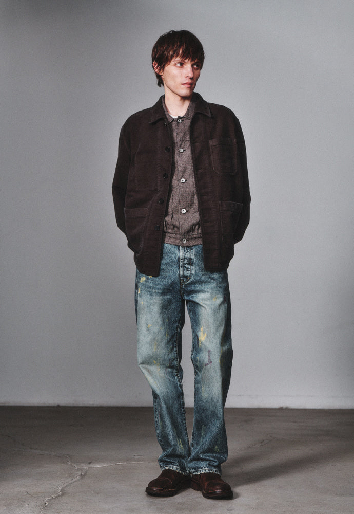 Art if acts - Washed Moleskin French Work Jacket (Stone) product image 3 | TRAB K-Fashion Australia
