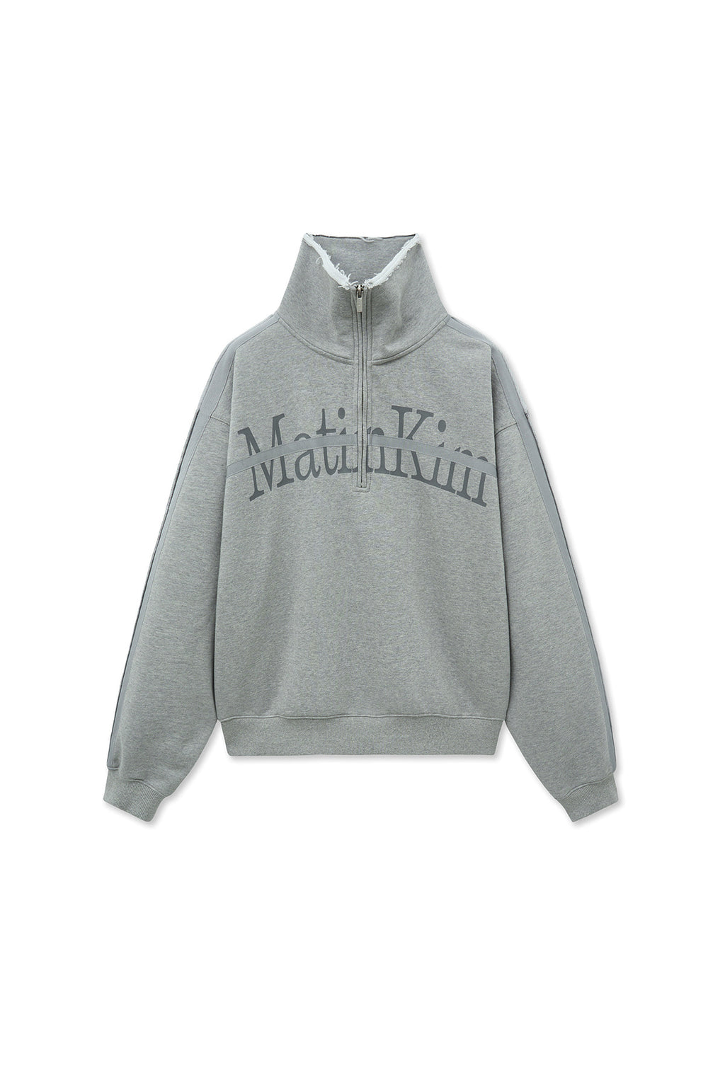 Matin Kim - Cut Out Half Zip Sweatshirt (Grey) product image 2 | TRAB K-Fashion Australia