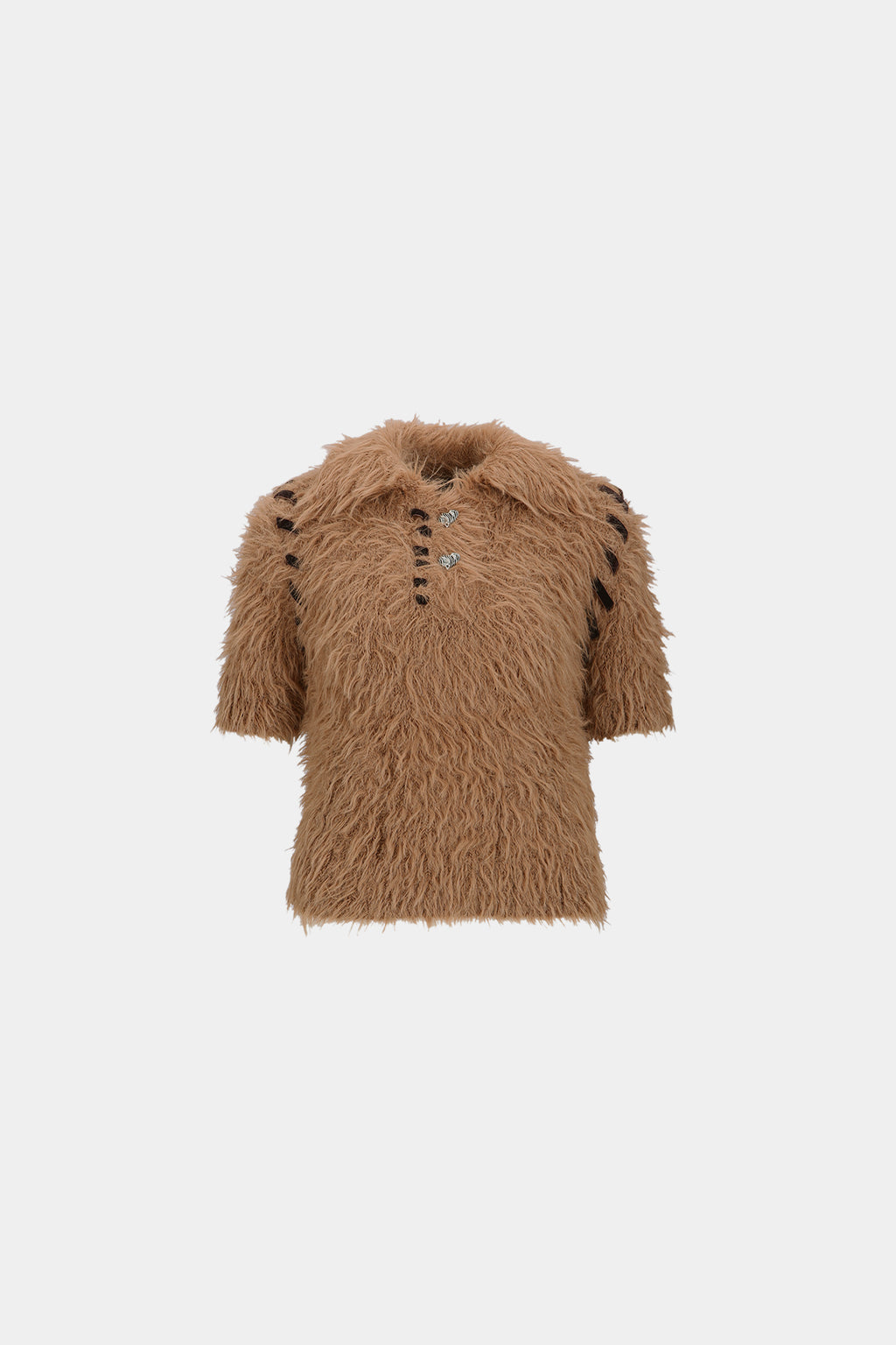 Andersson Bell - Bear Knit Polo Top (Brown) product image 7 | TRAB K-Fashion Australia