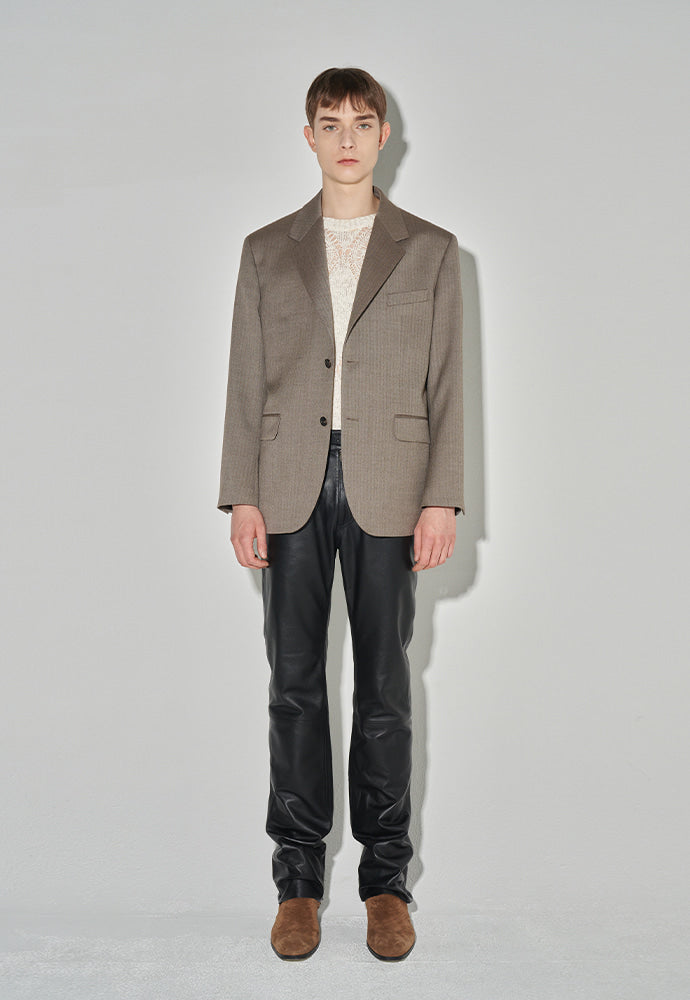 Tonywack - Signature 2-Button Blazer (Beige Herringbone) product image 1 | TRAB K-Fashion Australia