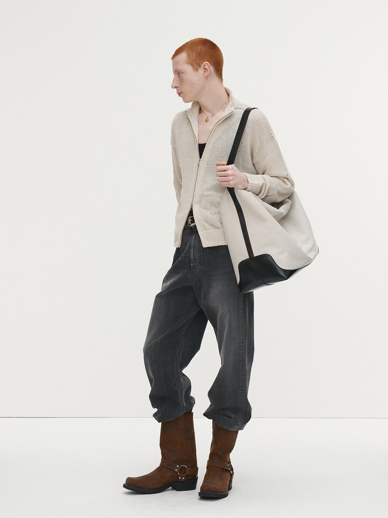 Tonywack - Linen Full Zip Knitted Jumper (Ivory) product image 3 | TRAB K-Fashion Australia