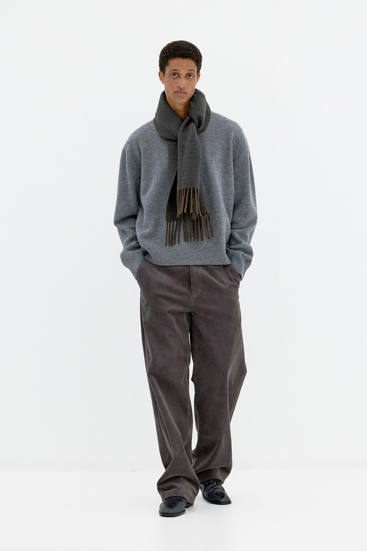 Coor - Corduroy Carpenter Pocket Pants (Cinder Gray) product image 2 | TRAB K-Fashion Australia