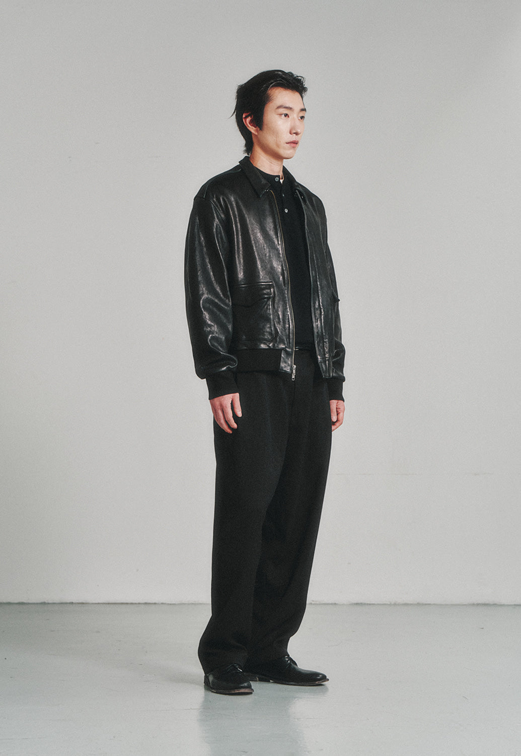 Art if acts - Washed Lambskin Leather A2 Jacket (Black) product image 2 | TRAB K-Fashion Australia