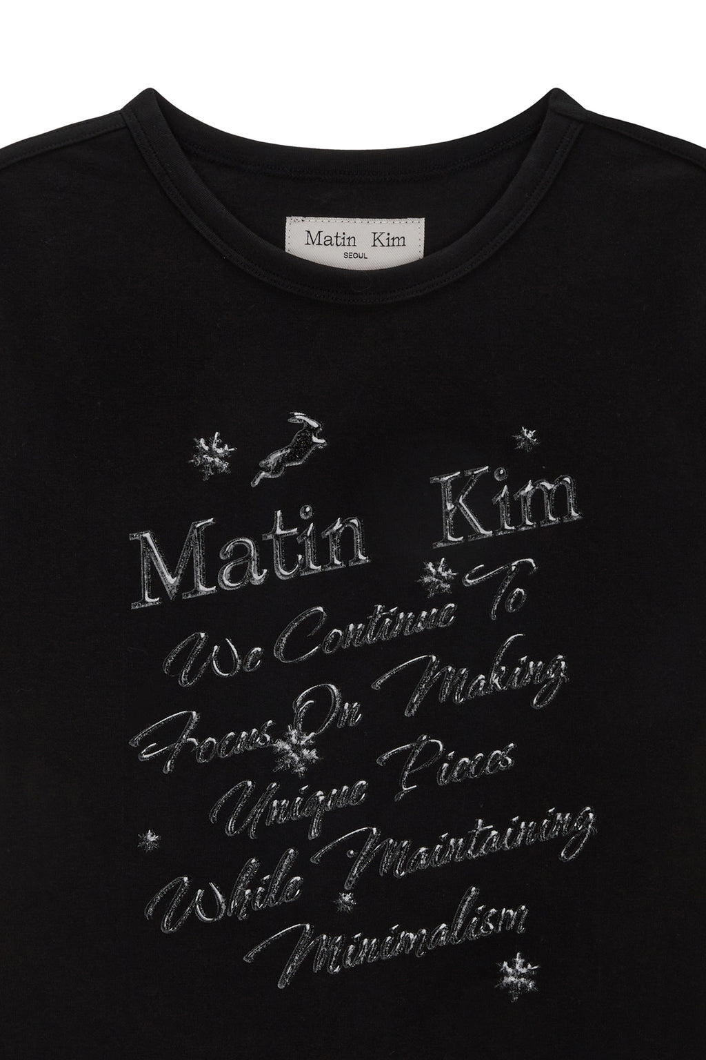 Matin Kim - Glow Printing Crop Top (Black) product image 3 | TRAB K-Fashion Australia