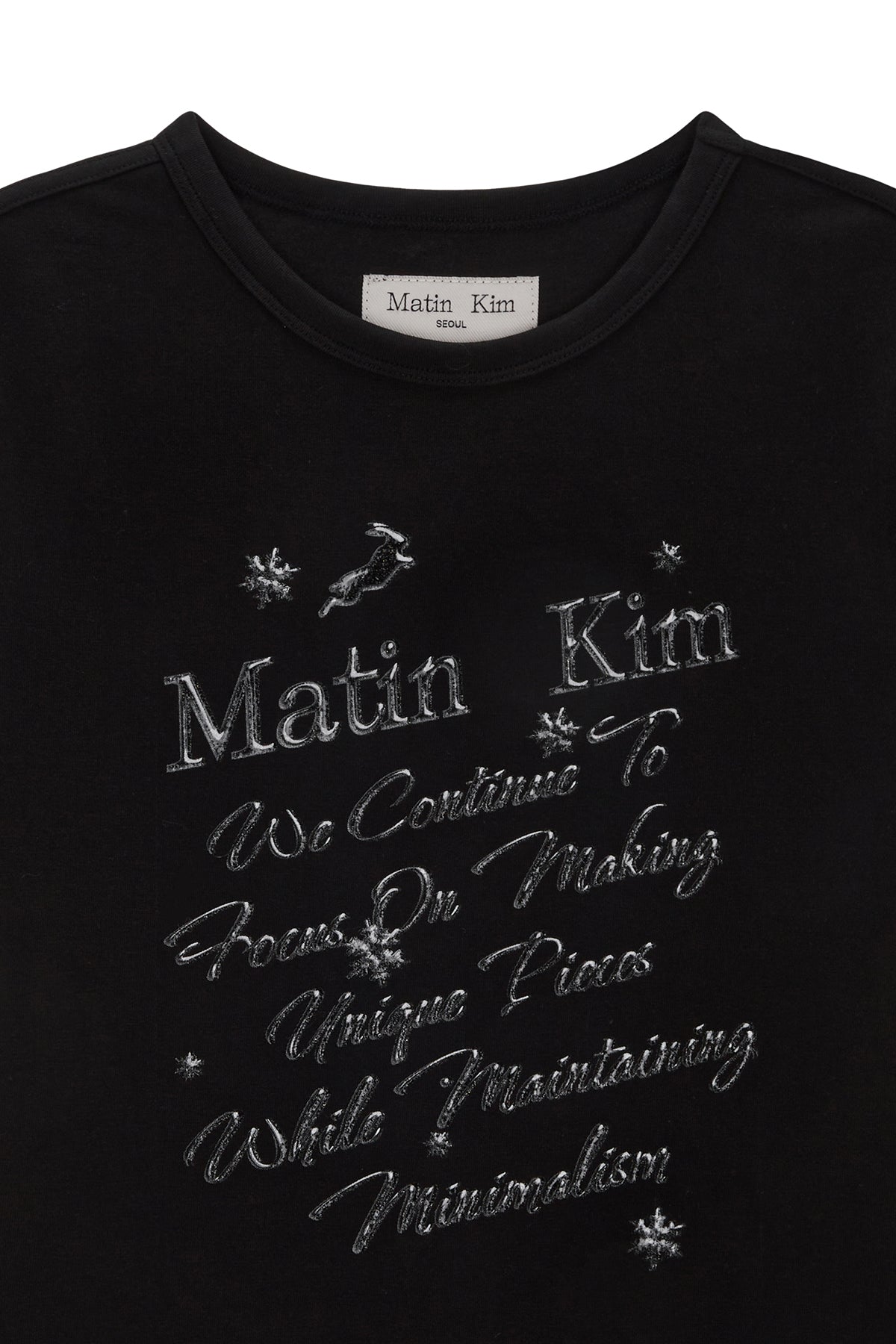 Matin Kim - Glow Printing Crop Top (Black) product image 3 | TRAB K-Fashion Australia