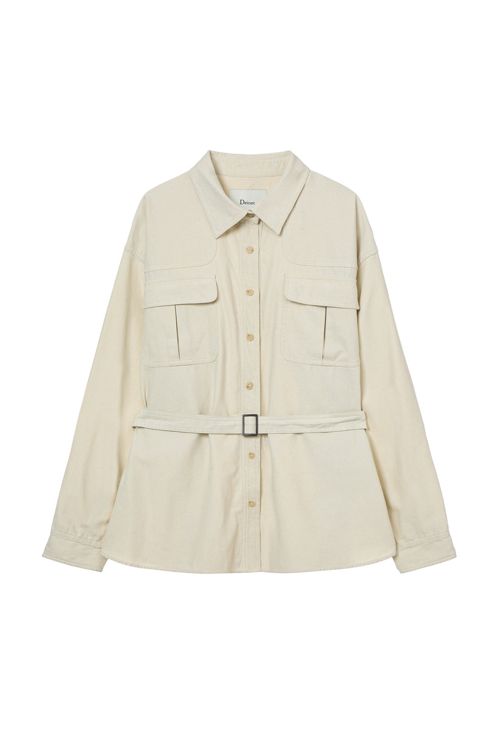 Deinet - Frayed Cotton Shirt (Oatmeal) product image 1 | TRAB K-Fashion Australia