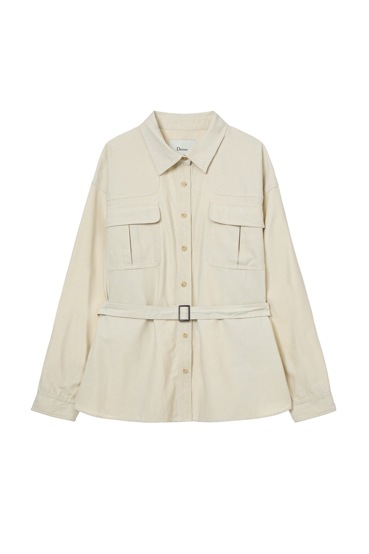 Deinet - Frayed Cotton Shirt (Oatmeal) product image 1 | TRAB K-Fashion Australia