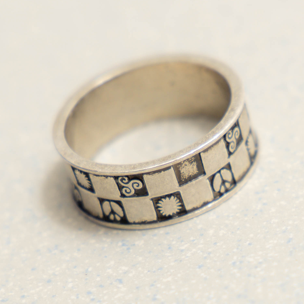 Towtow Archive - Checkerboard Ring (Silver) product image 3 | TRAB K-Fashion Australia