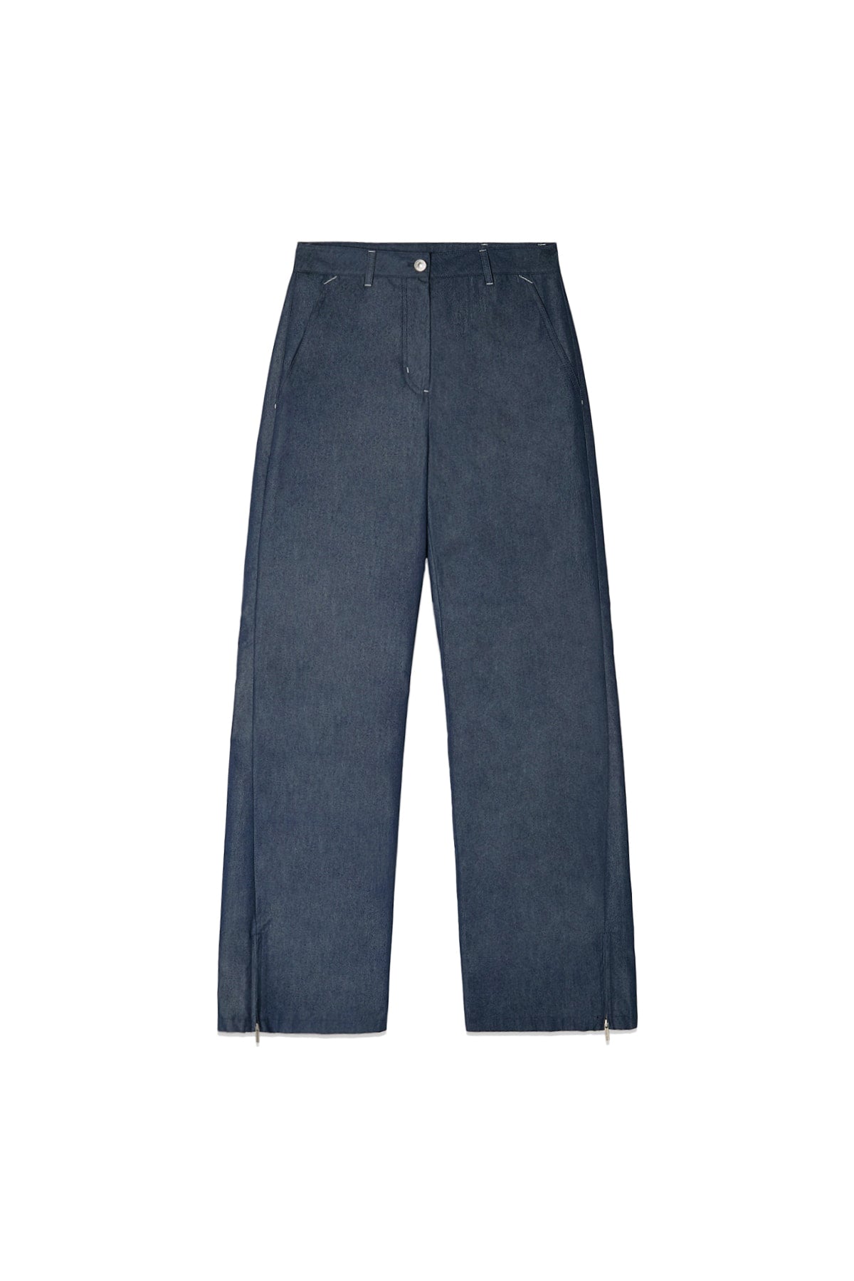 Matin Kim - Back Tuck Detail Denim Like Pants (Navy) product image 1 | TRAB K-Fashion Australia