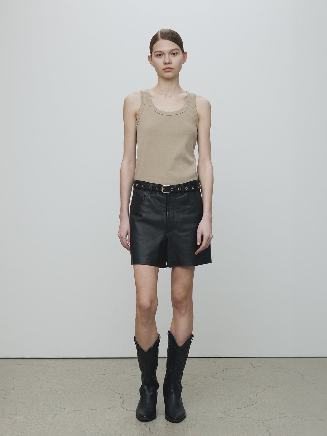 Tonywack - Ribbed Tank Top (Beige) product image 3 | TRAB K-Fashion Australia