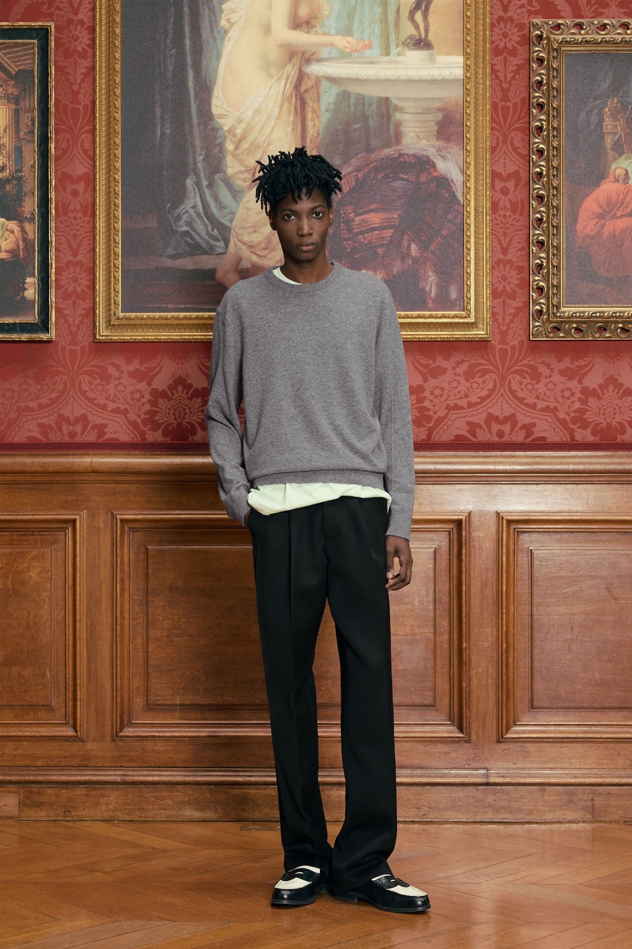 STU - Pin Tuck Round Neck Knit (Grey) product image 8 | TRAB K-Fashion Australia