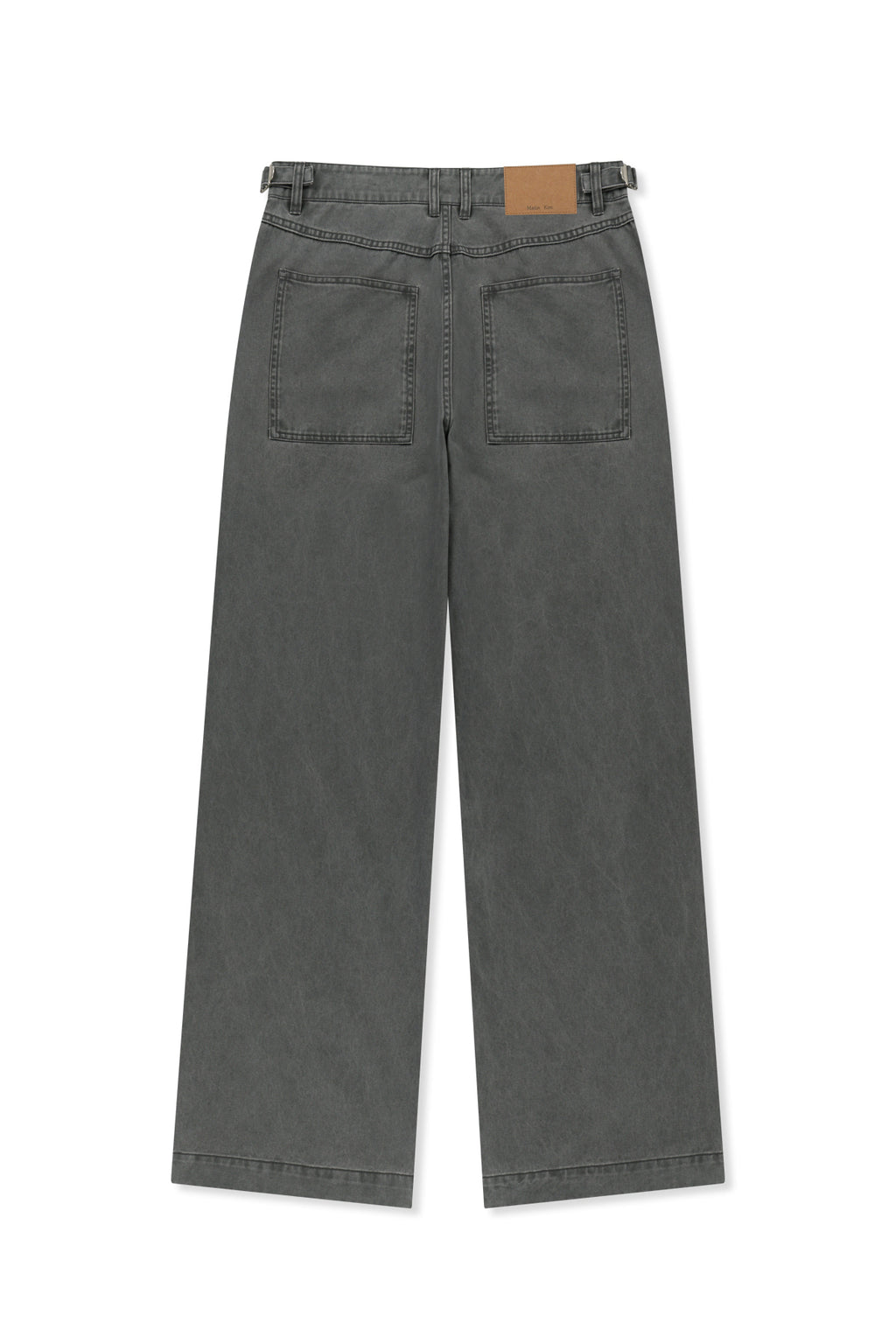 Matin Kim - Side Tab Washed Cotton Pants (Charcoal) product image 3 | TRAB K-Fashion Australia
