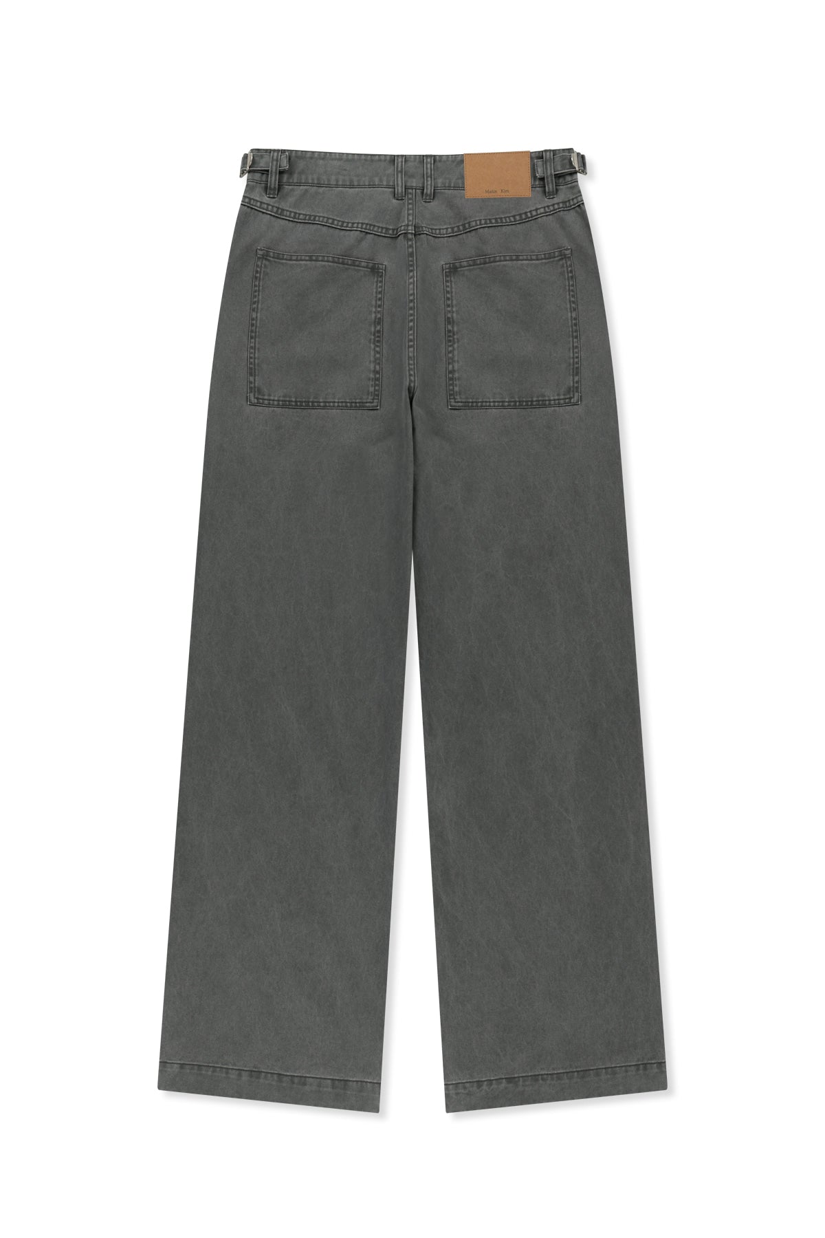 Matin Kim - Side Tab Washed Cotton Pants (Charcoal) product image 3 | TRAB K-Fashion Australia